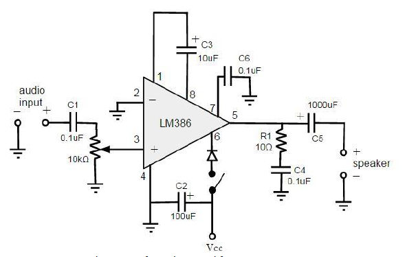 The schematic for the speaker.