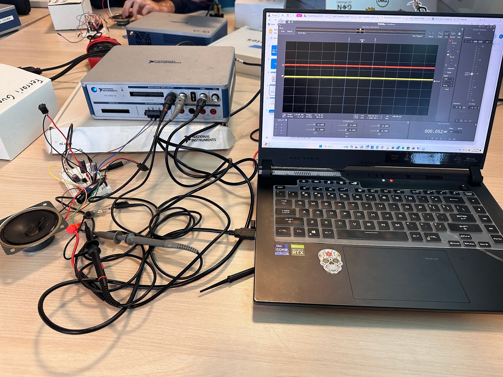 Testing the circuit.
